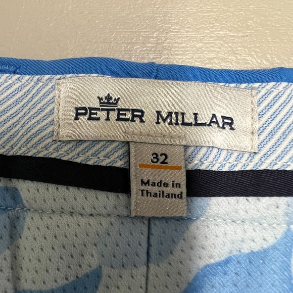 Peter Millar Golf Shorts Mens 32 Performance Blue 9'' Inseam Classic Chino - Picture 6 of 10